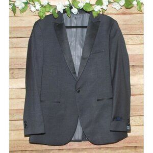 NWT Bryan Michaels Charcoal Gray & Black Tuxedo Suit Jacket Size 42R